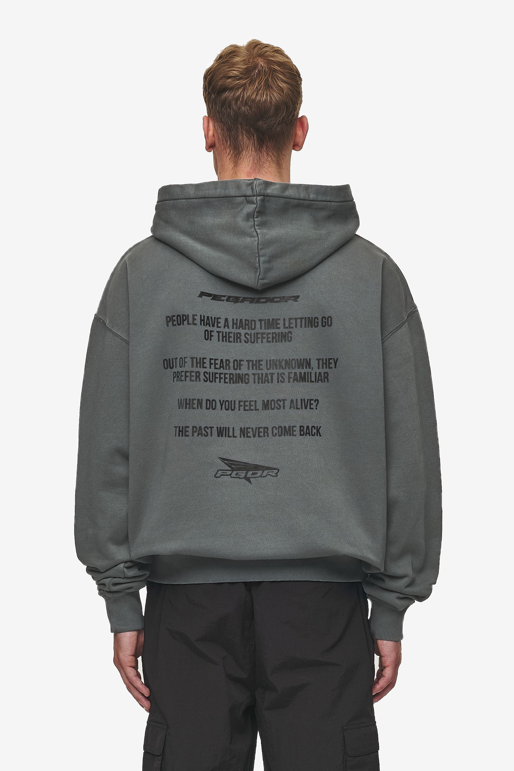 Dubose Oversized Hoodie Vintage Anthracite von PEGADOR®