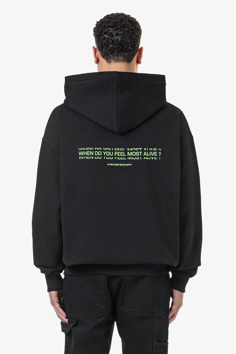 Edens Oversized Hoodie Washed Black von PEGADOR®
