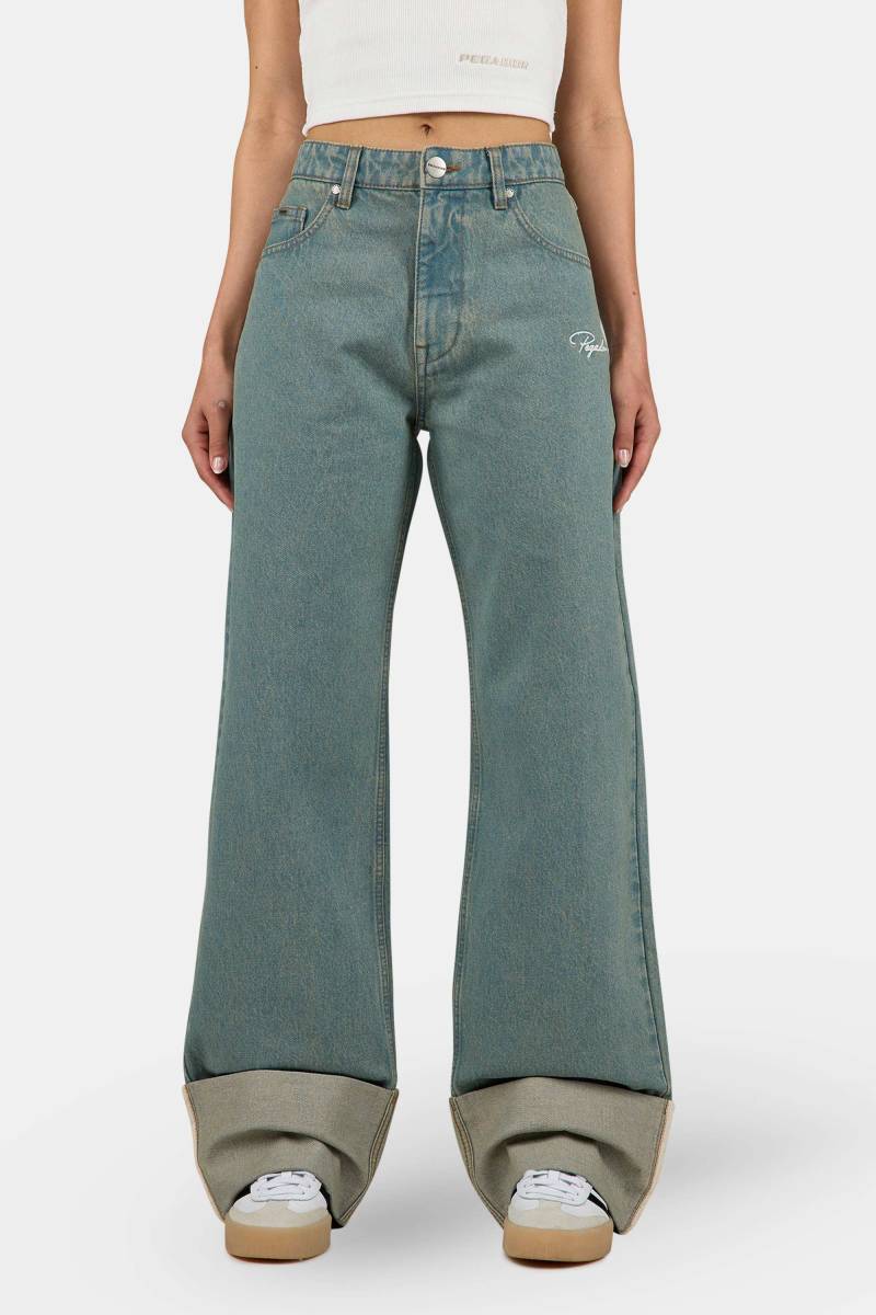Elina Wide Leg Jeans Washed Vintage Blue von PEGADOR®