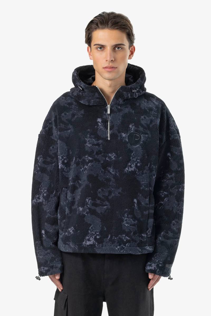 Fall Teddy Halfzip Hoodie Black Shadow Blue von PEGADOR®
