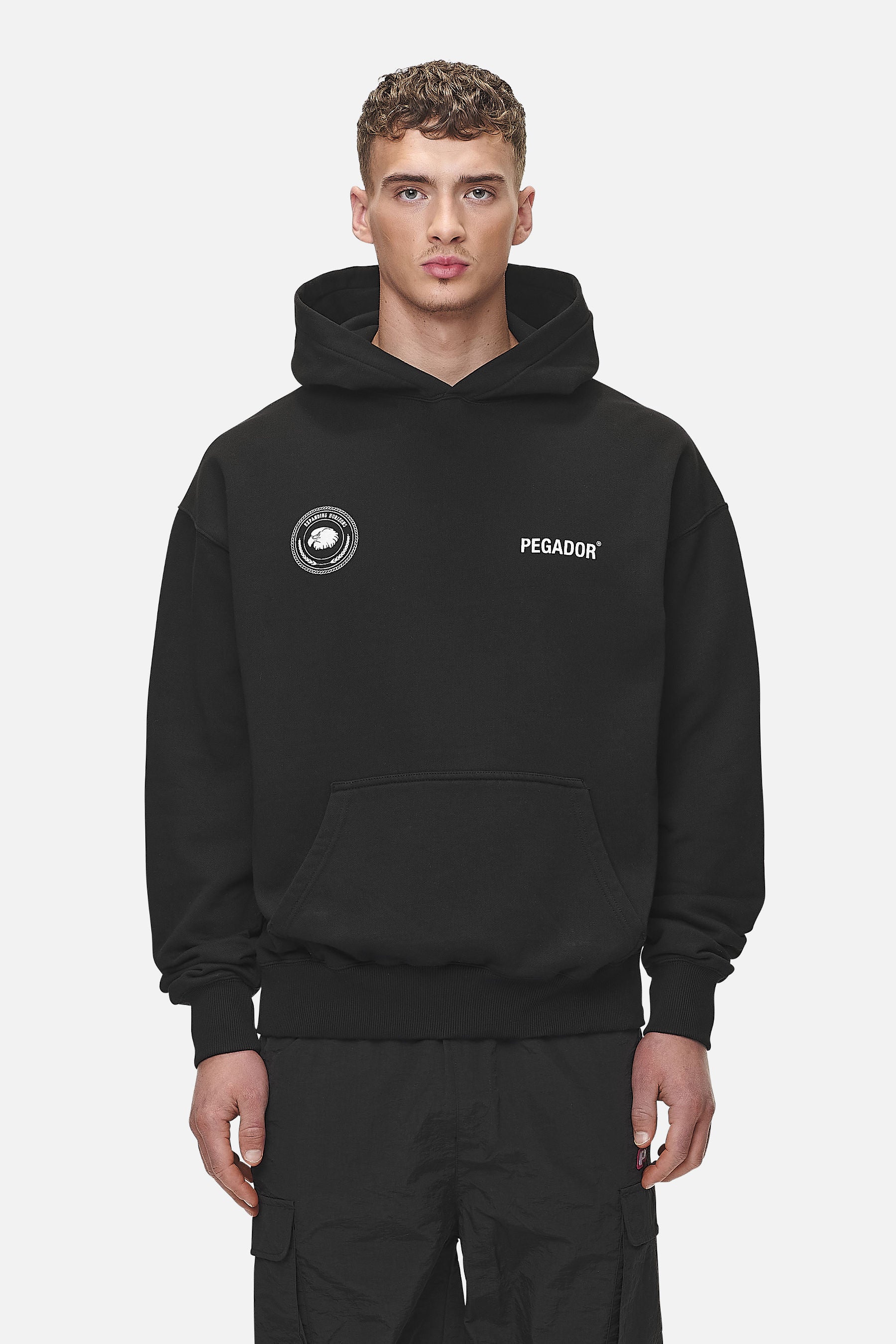 Gordan Oversized Hoodie Washed Black von PEGADOR®