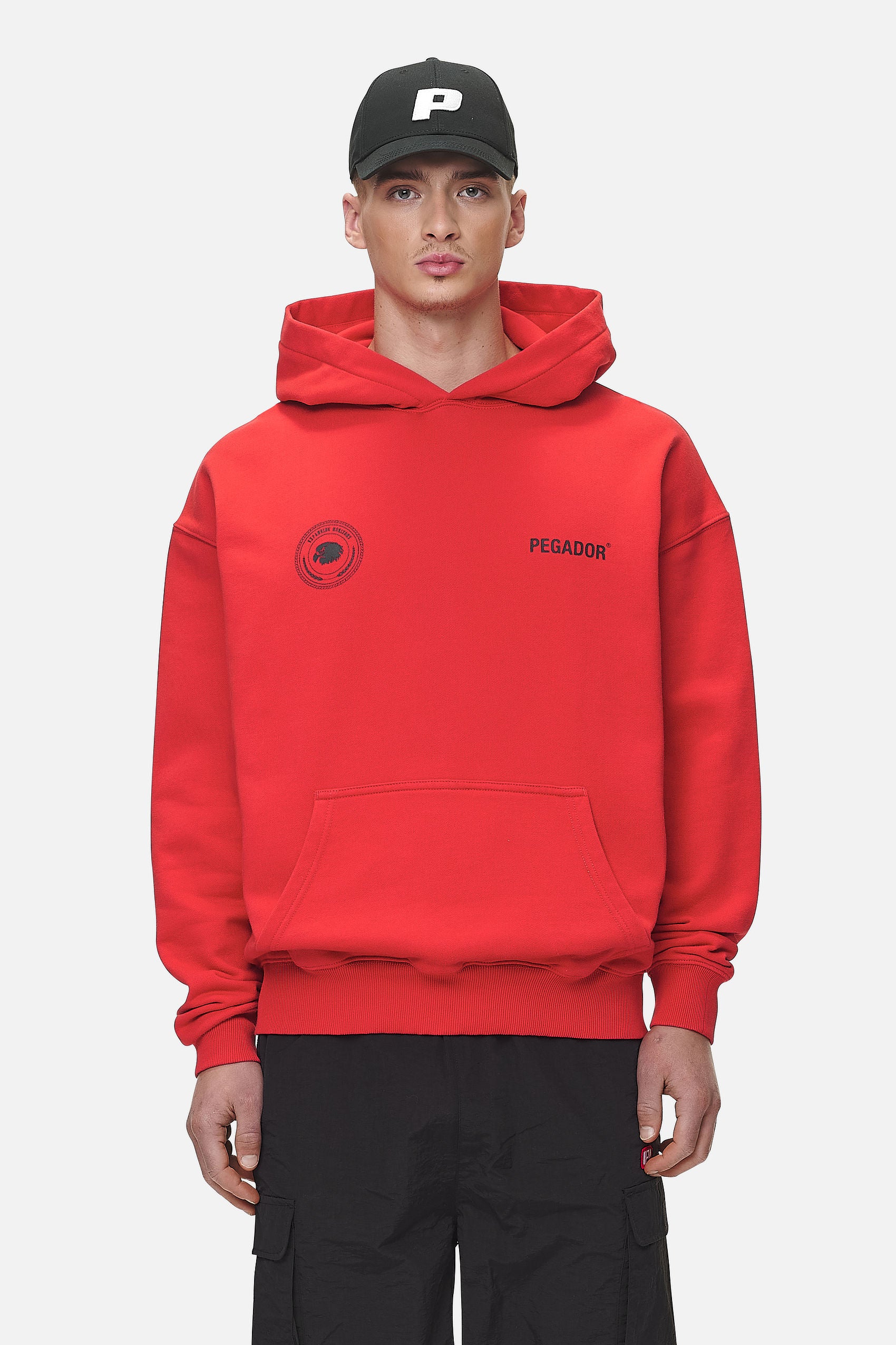 Gordan Oversized Hoodie Washed Red von PEGADOR®