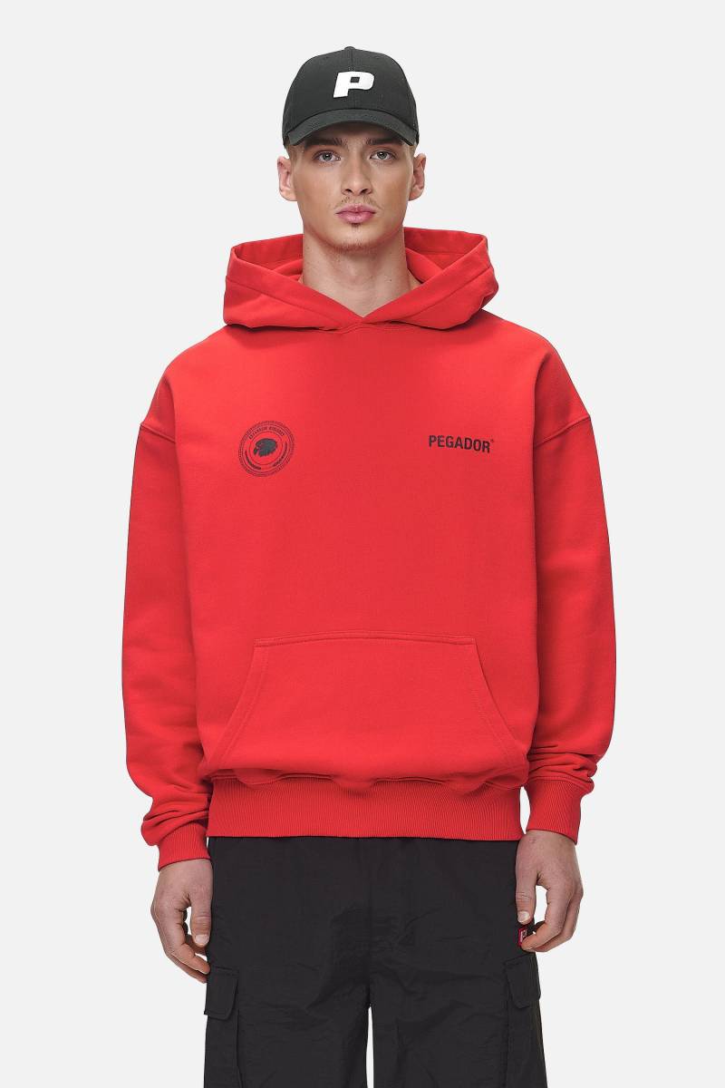 Gordan Oversized Hoodie Washed Red von PEGADOR®