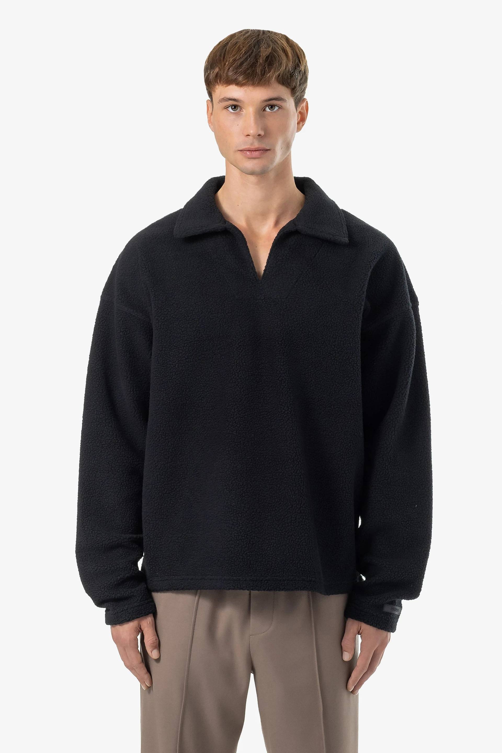 Grand Fleece Collar Longsleeve Black von PEGADOR®