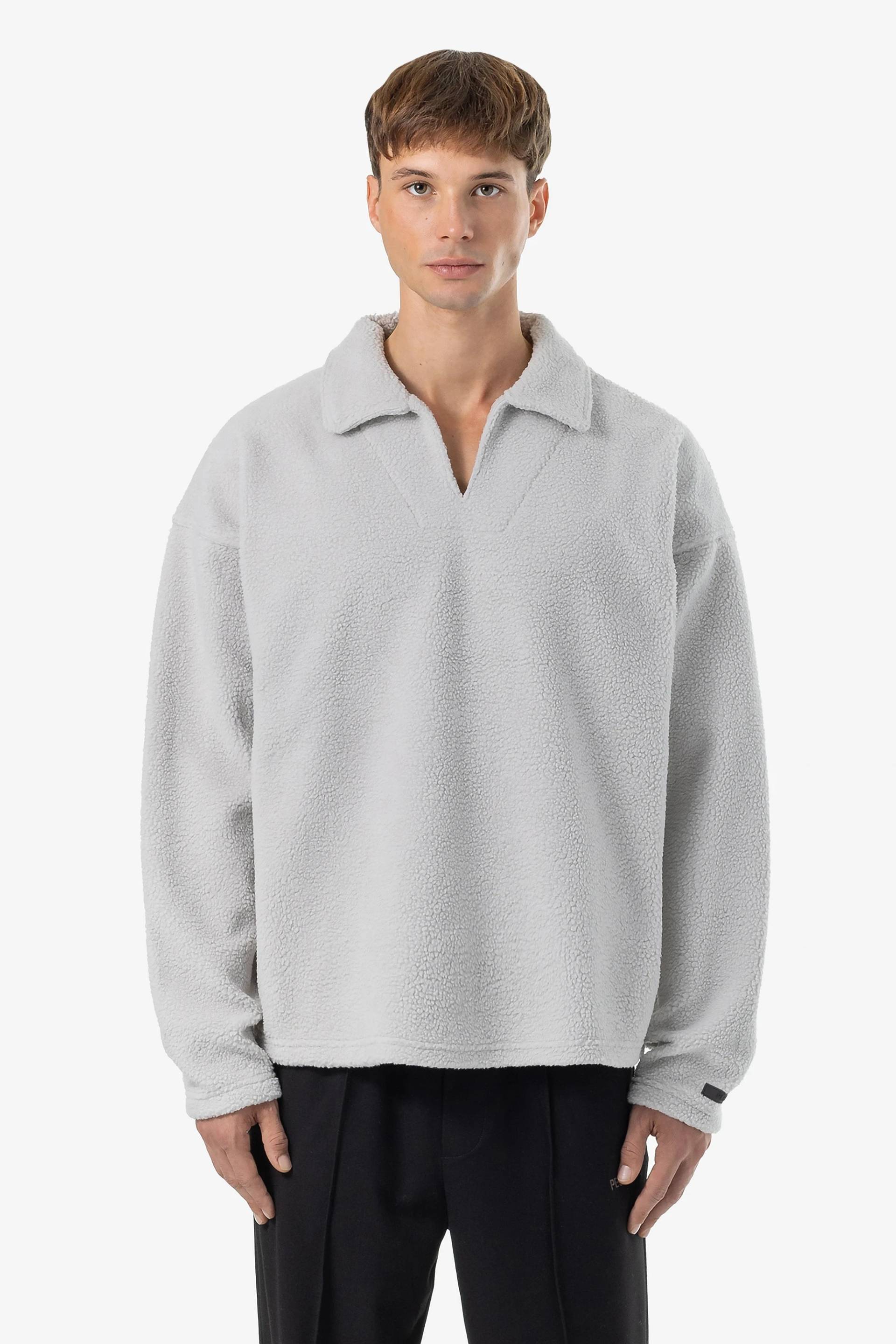Grand Fleece Collar Longsleeve Clear Grey von PEGADOR®