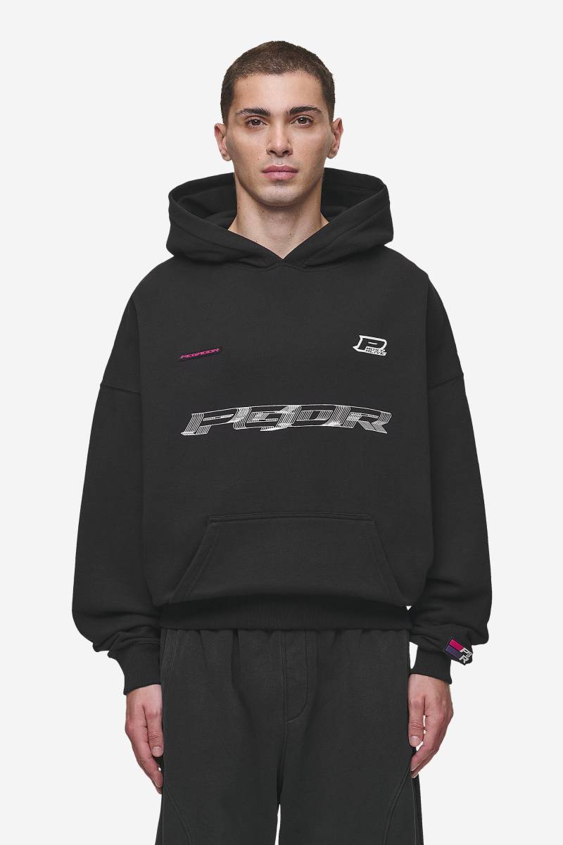 Iron Boxy Hoodie Washed Black von PEGADOR®