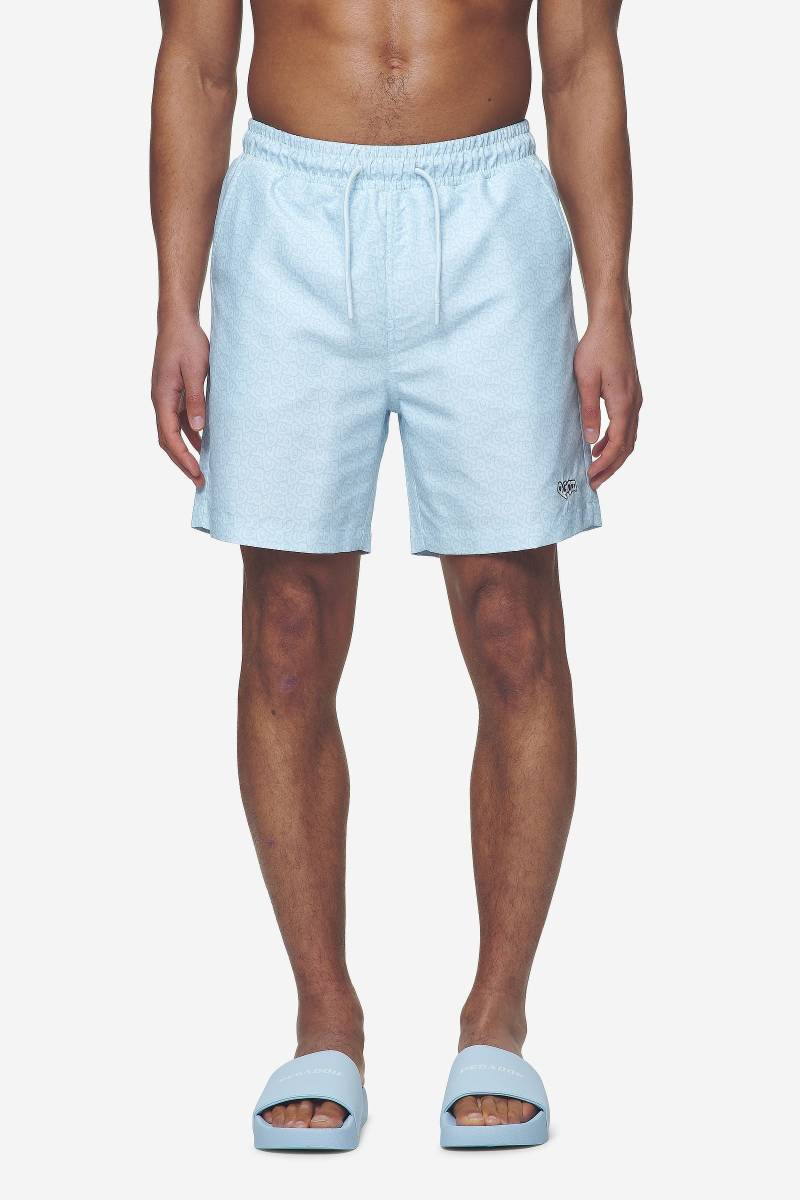 Kempton Monogram Swim Shorts Baby Blue von PEGADOR®