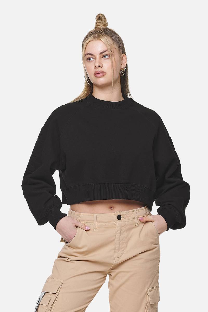 Kintore Cropped Oversized Raglan Sweater Black von PEGADOR®