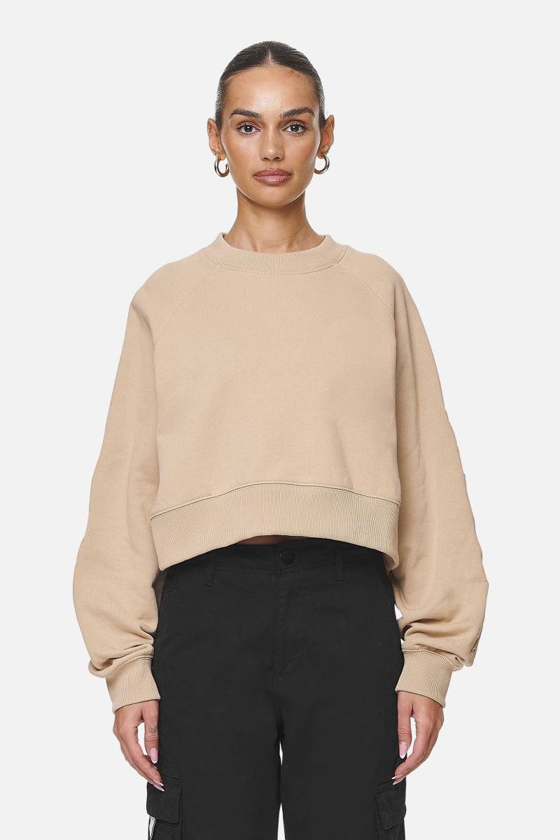 Kintore Cropped Oversized Raglan Sweater Washed Safari Sand von PEGADOR®