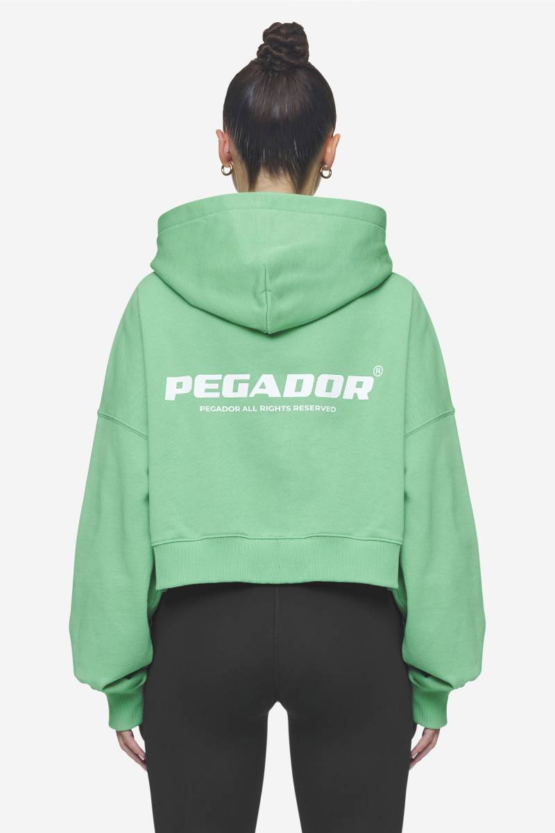 Lana Logo Cropped Sweat Jacket Washed Peppermint Green White von PEGADOR®