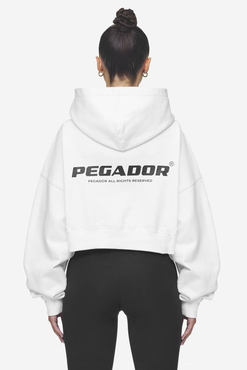 Lana Logo Cropped Sweat Jacket White Black von PEGADOR®