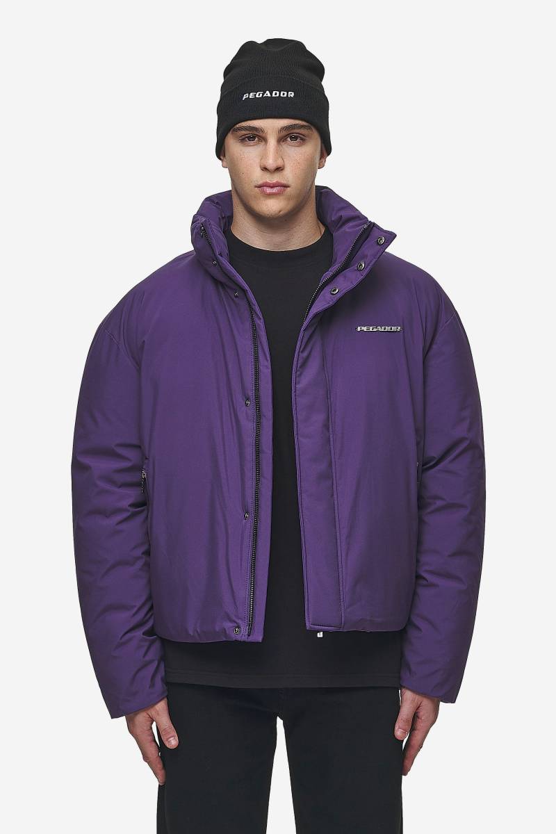 Lavoy Cropped Boxy Puffer Jacket Deep Purple von PEGADOR®