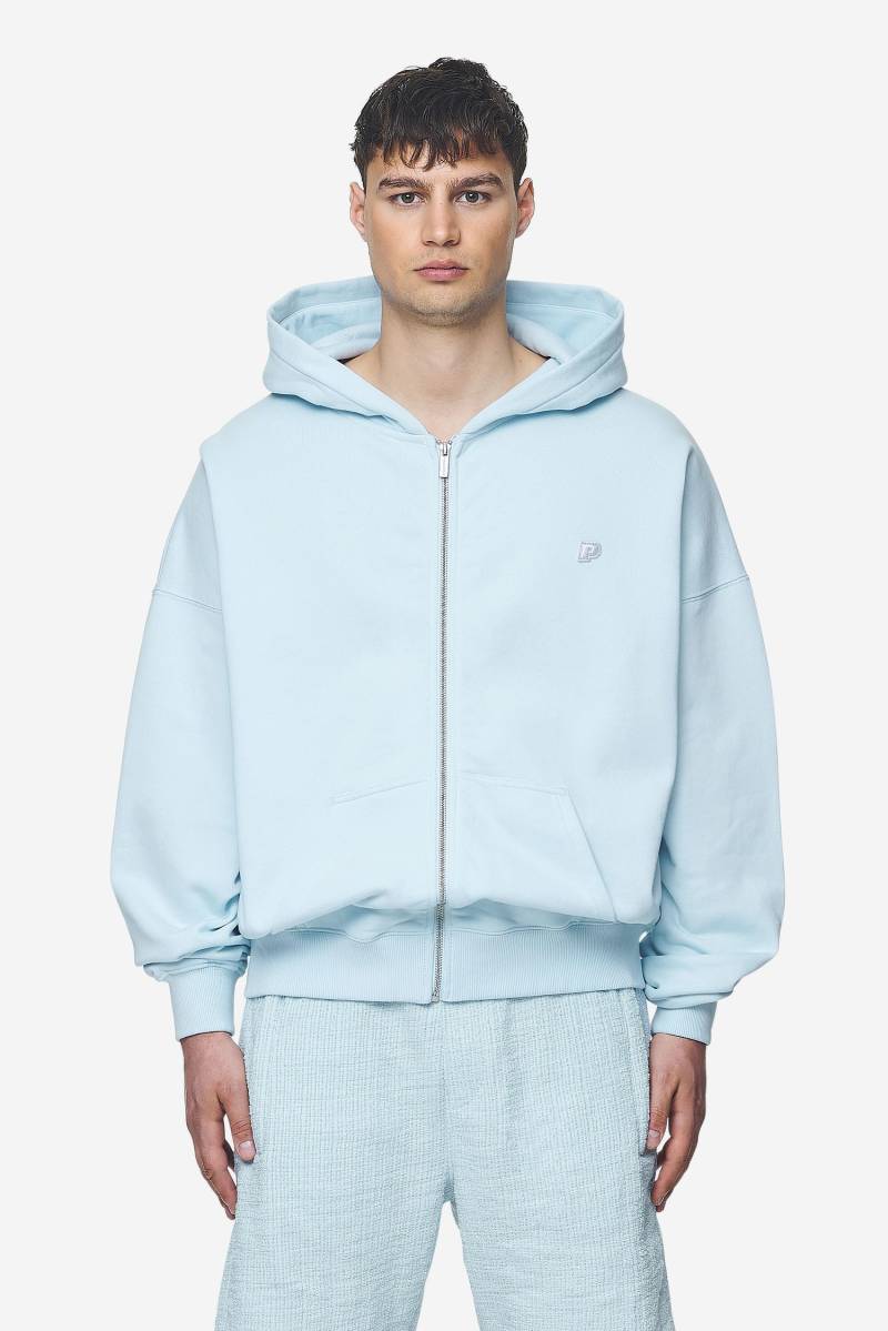 Leono Boxy Sweat Jacket Washed Baby Blue Baby Blue von PEGADOR®
