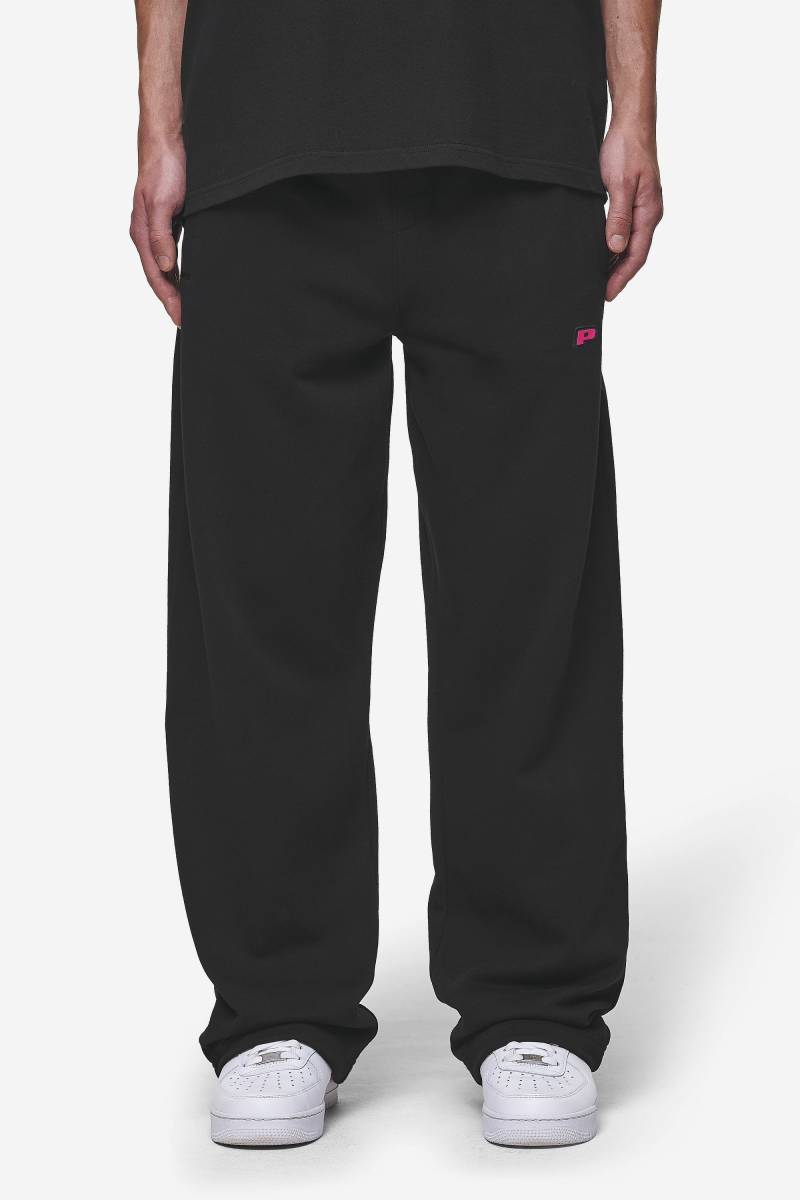 Leono Loose Sweat Pants Washed Black Virtual Pink Gum von PEGADOR®