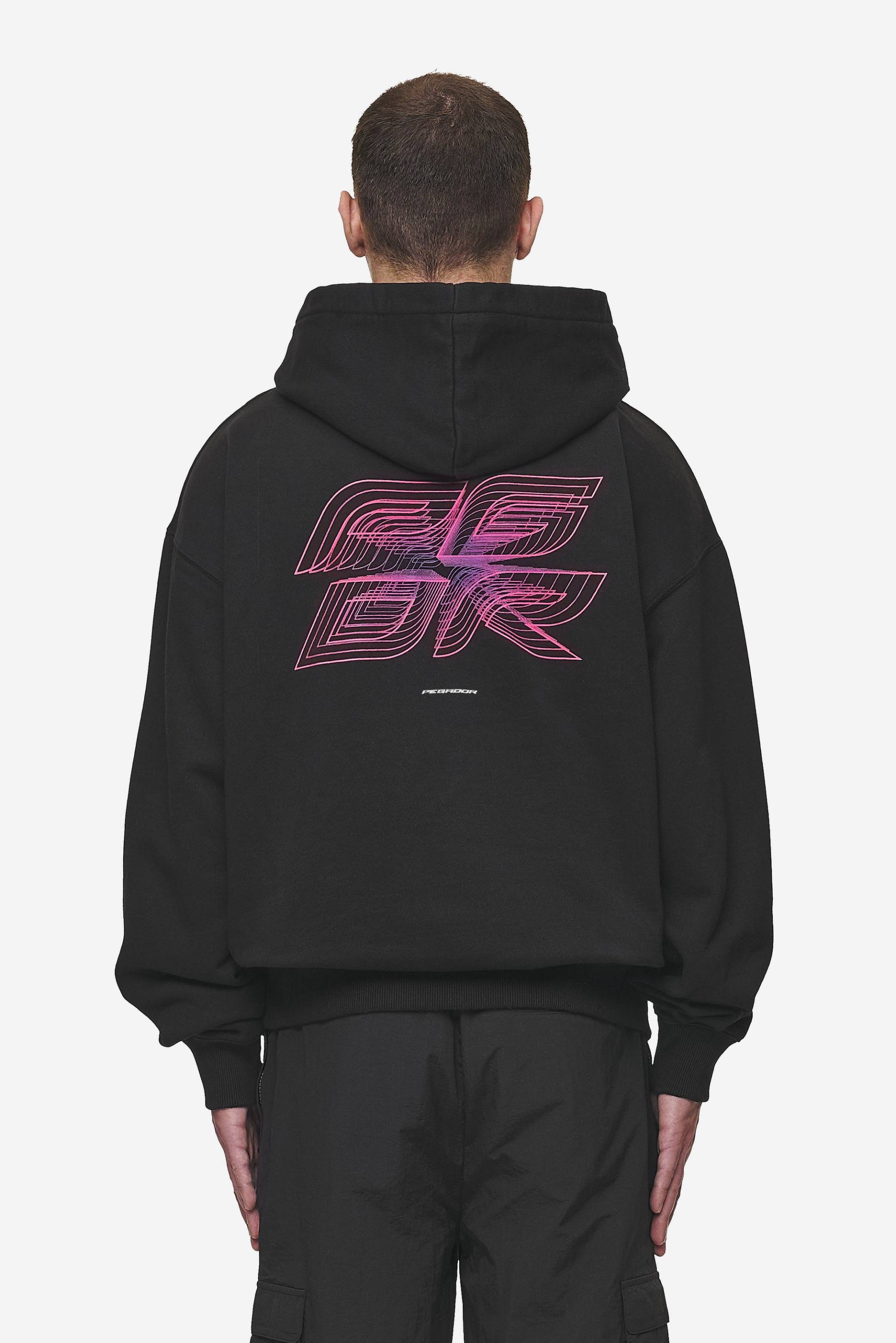 Lexing Oversized Hoodie Washed Black von PEGADOR®