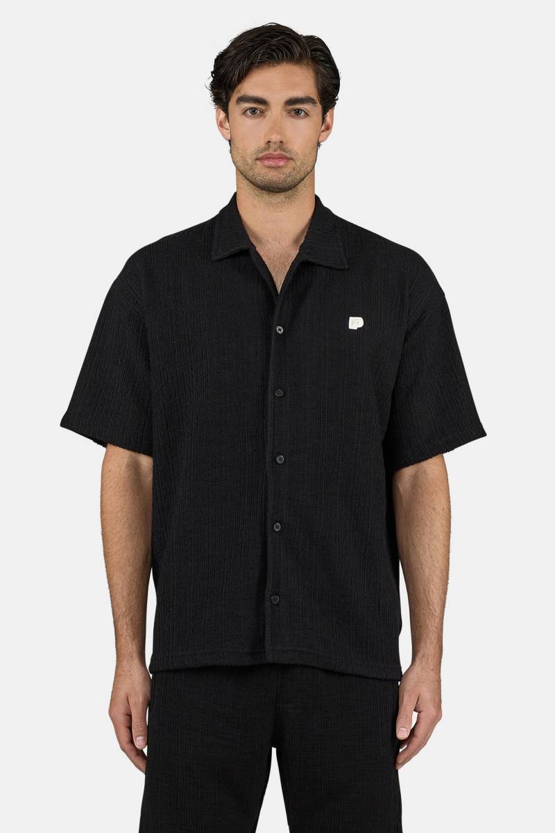 Libco Structured Knit Shirt Washed Black Unbleached von PEGADOR®