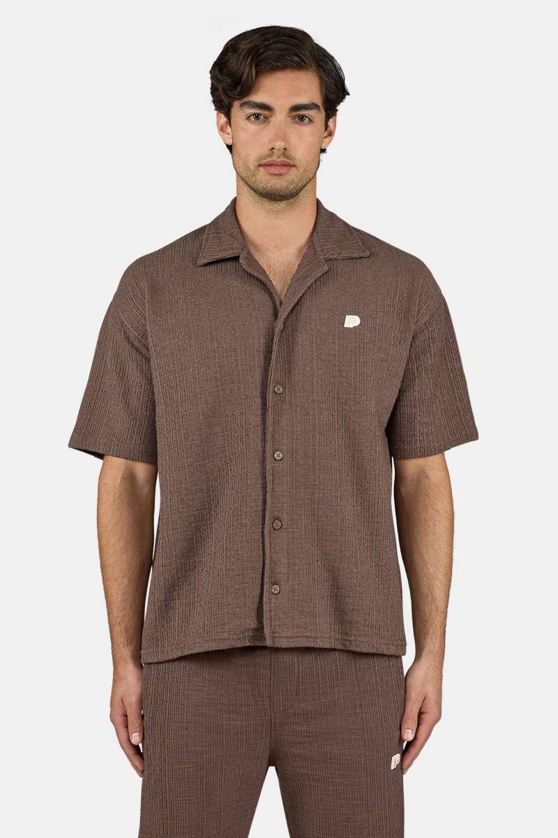 Libco Structured Knit Shirt Washed Cozy Brown Unbleached von PEGADOR®