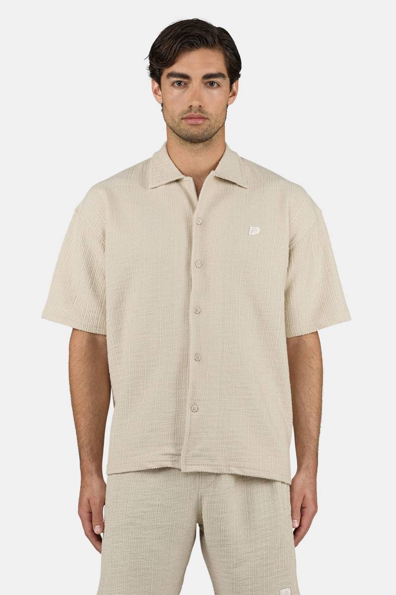 Libco Structured Knit Shirt Washed Light Beige Unbleached von PEGADOR®