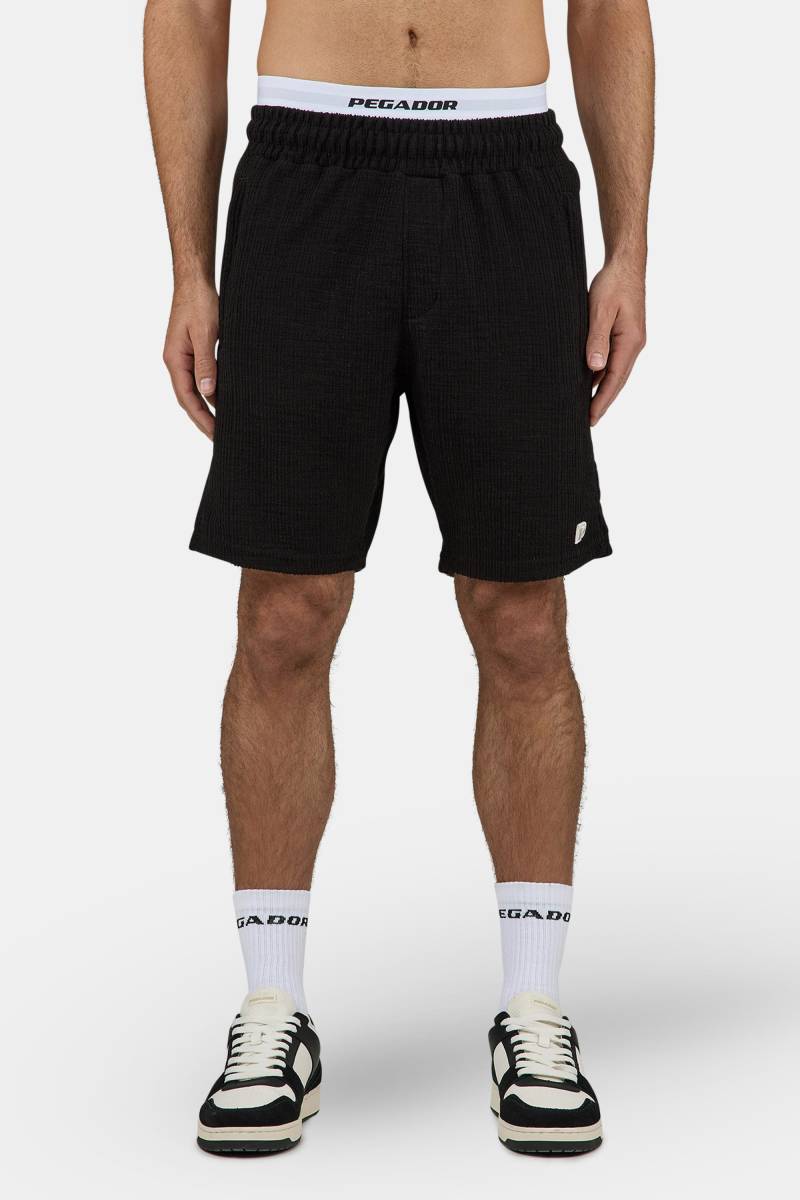 Libco Structured Knit Shorts Washed Black Unbleached von PEGADOR®