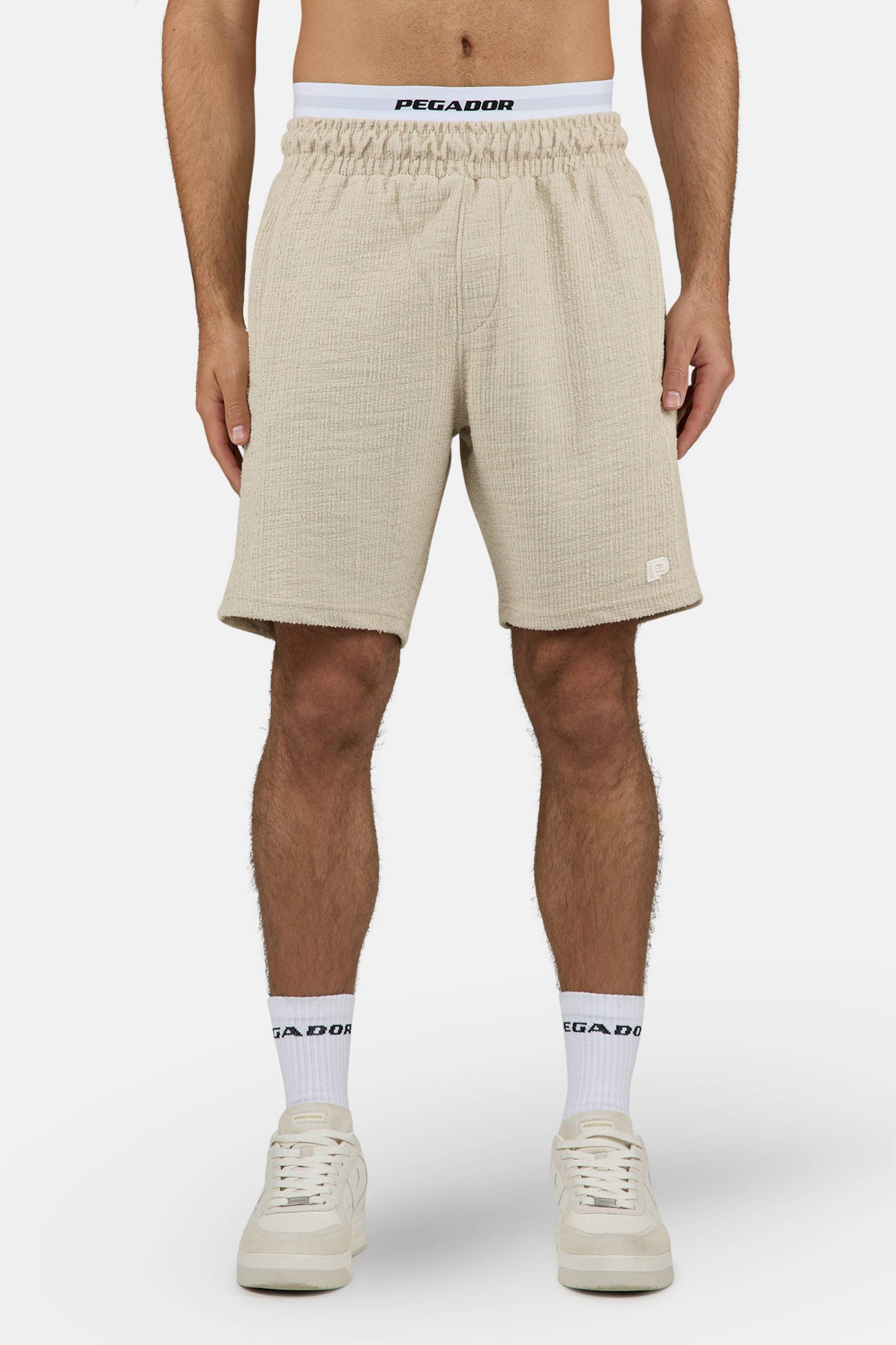 Libco Structured Knit Shorts Washed Light Beige Unbleached von PEGADOR®