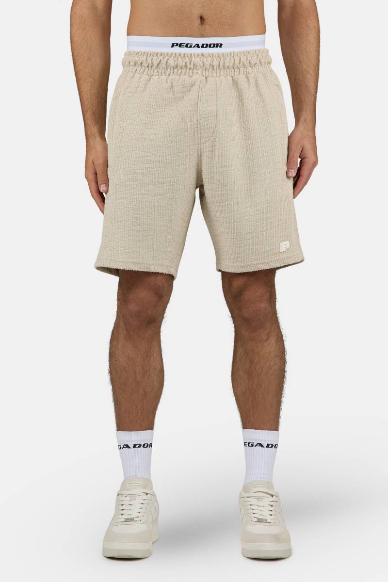 Libco Structured Knit Shorts Washed Light Beige Unbleached von PEGADOR®