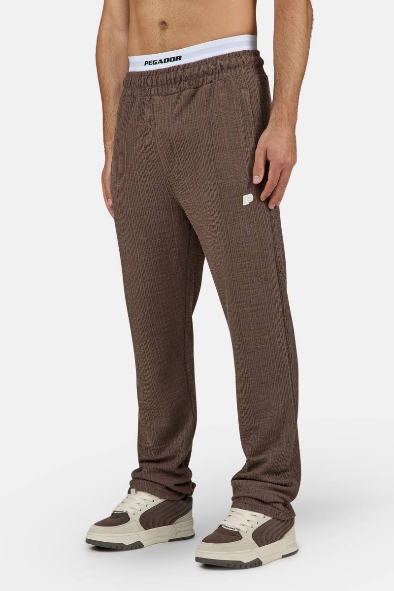 Libco Structured Knit Wide Pants Washed Cozy Brown Unbleached von PEGADOR®