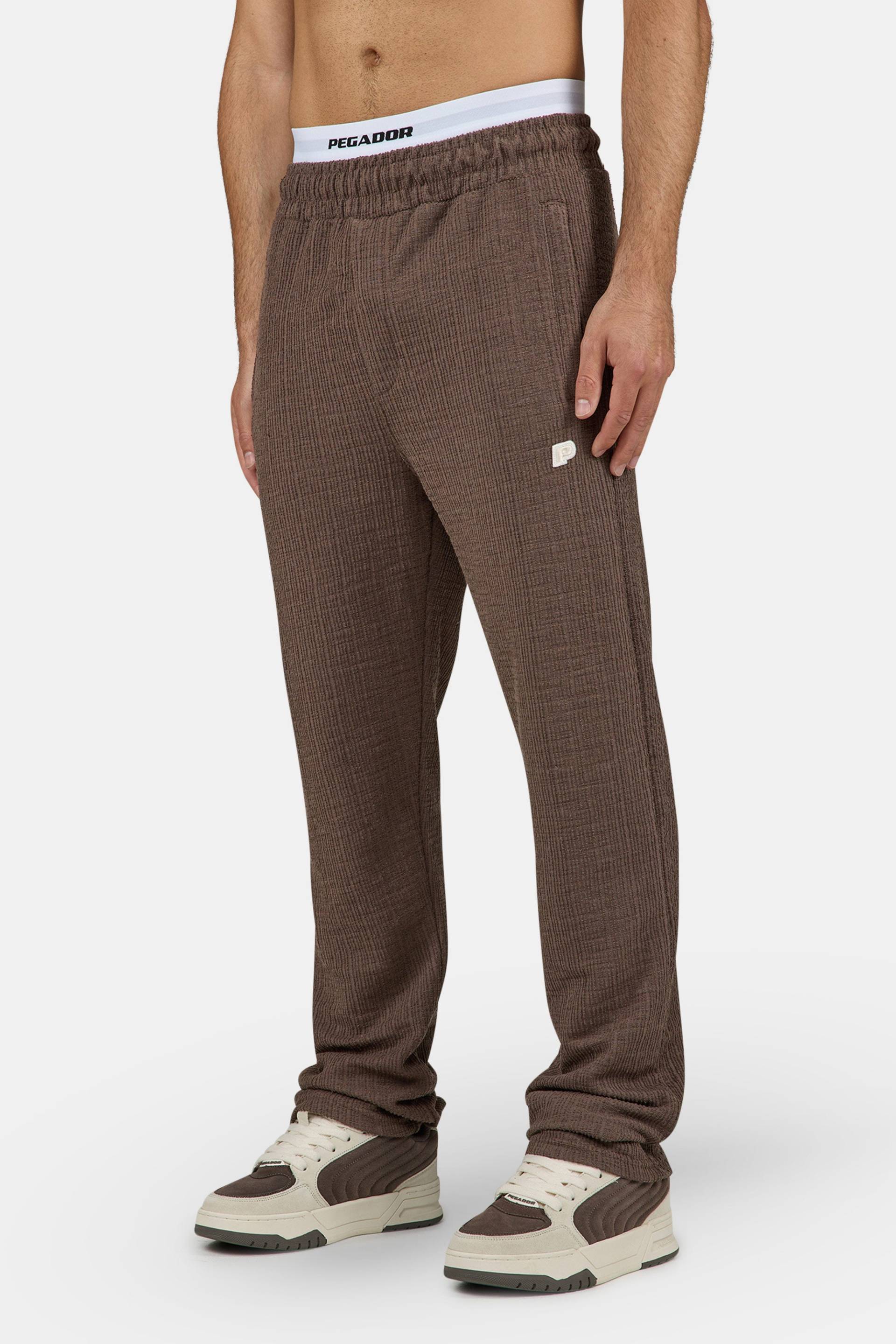Libco Structured Knit Wide Pants Washed Cozy Brown Unbleached von PEGADOR®
