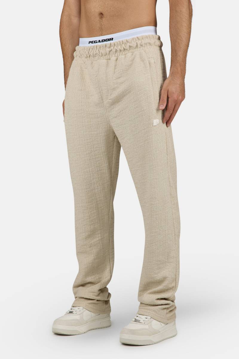 Libco Structured Knit Wide Pants Washed Light Beige Unbleached von PEGADOR®