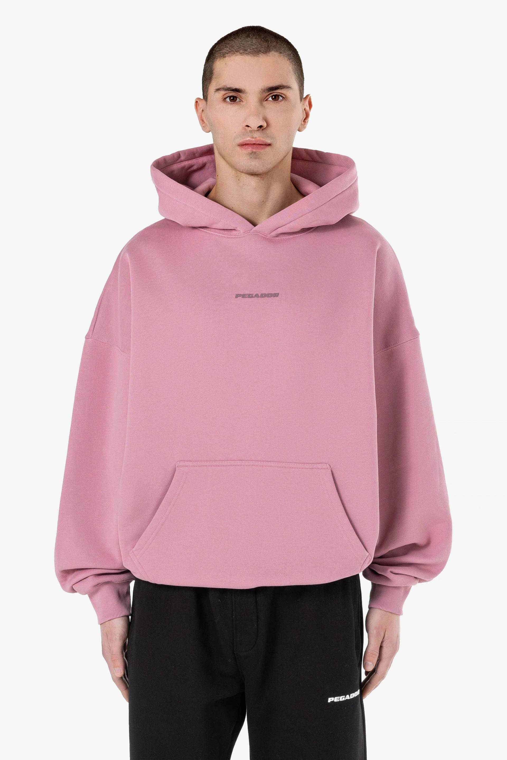 Logo Boxy Hoodie Washed Rust Pink Gum von PEGADOR®