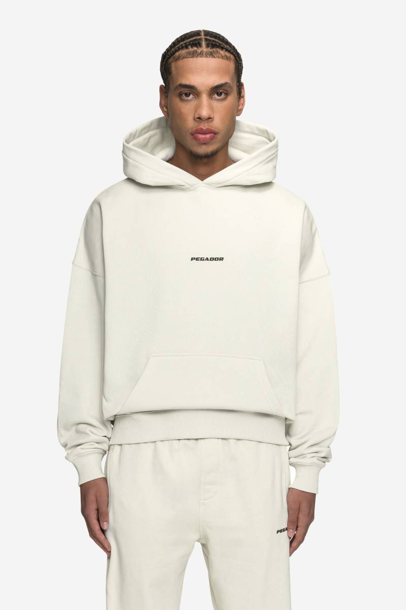 Logo Boxy Hoodie Washed Salty Cream Black Gum von PEGADOR®