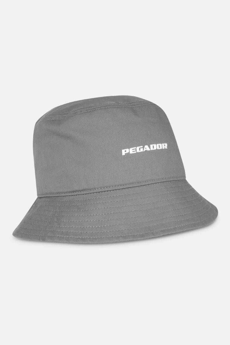 Logo Bucket Hat Cool Grey White von PEGADOR®