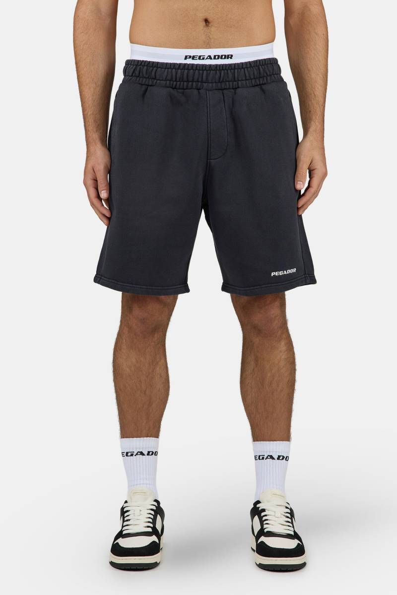 Logo Heavy Sweat Shorts Vintage Black White von PEGADOR®