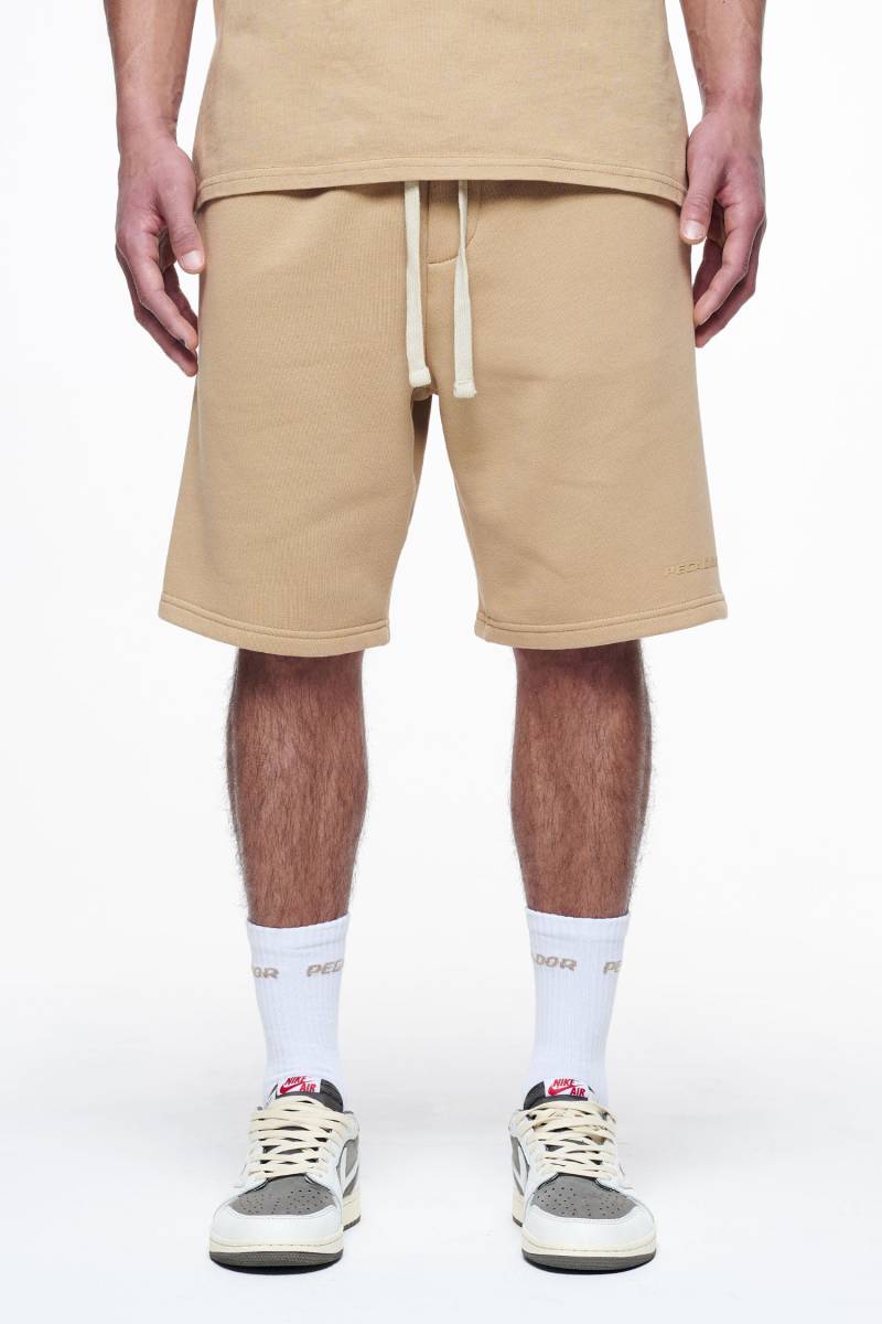 Logo Heavy Sweat Shorts Vintage Washed Espresso Gum von PEGADOR®