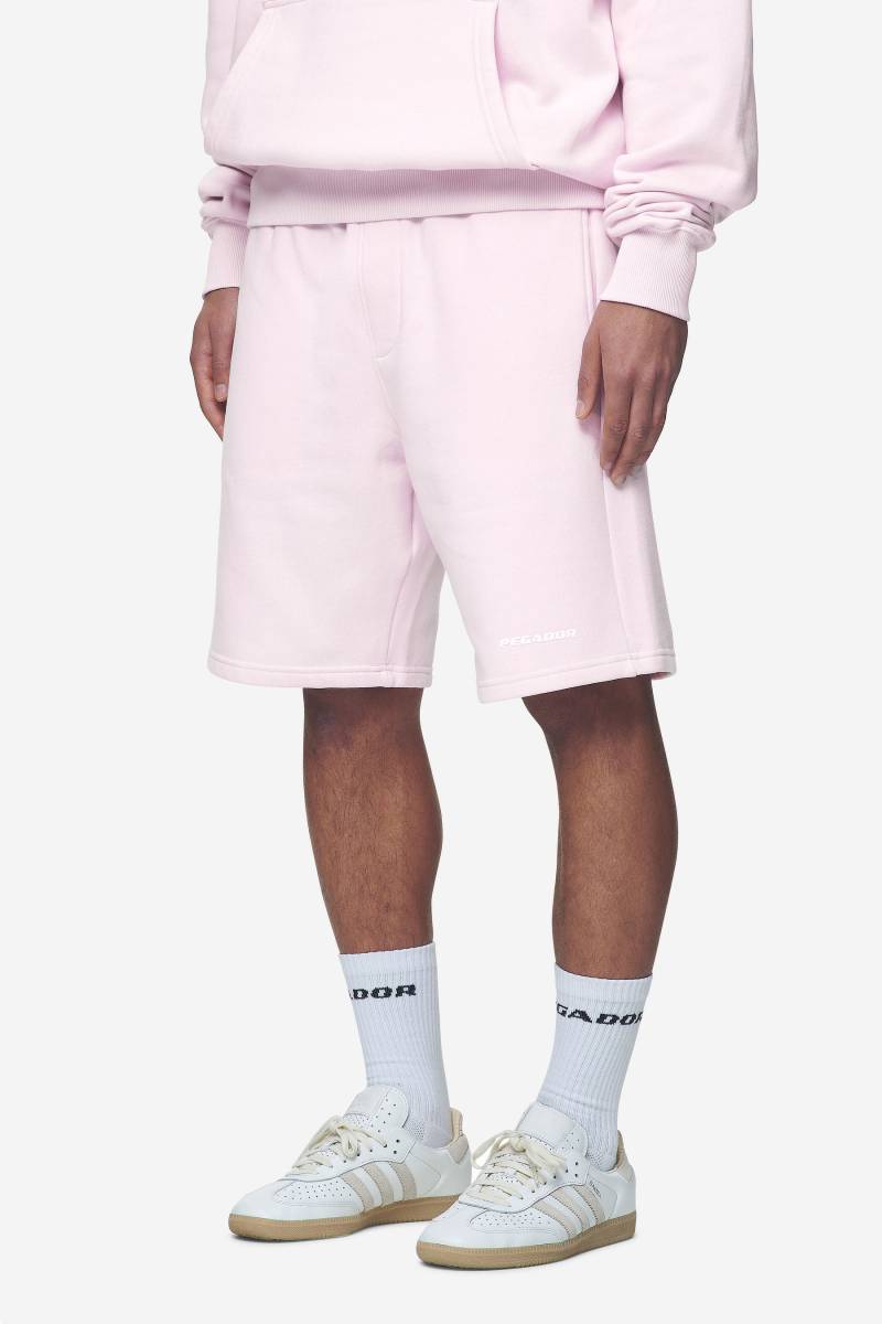 Logo Heavy Sweat Shorts Washed Bubblegum White Gum von PEGADOR®
