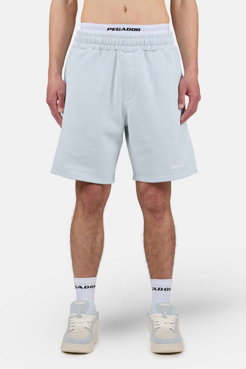 Logo Heavy Sweat Shorts Washed Dream Blue White von PEGADOR®