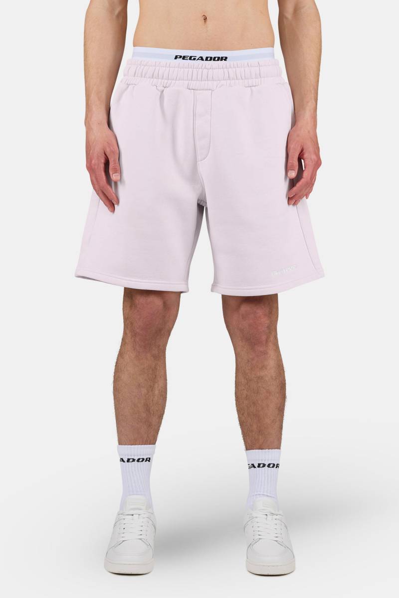Logo Heavy Sweat Shorts Washed Light Lilac White von PEGADOR®