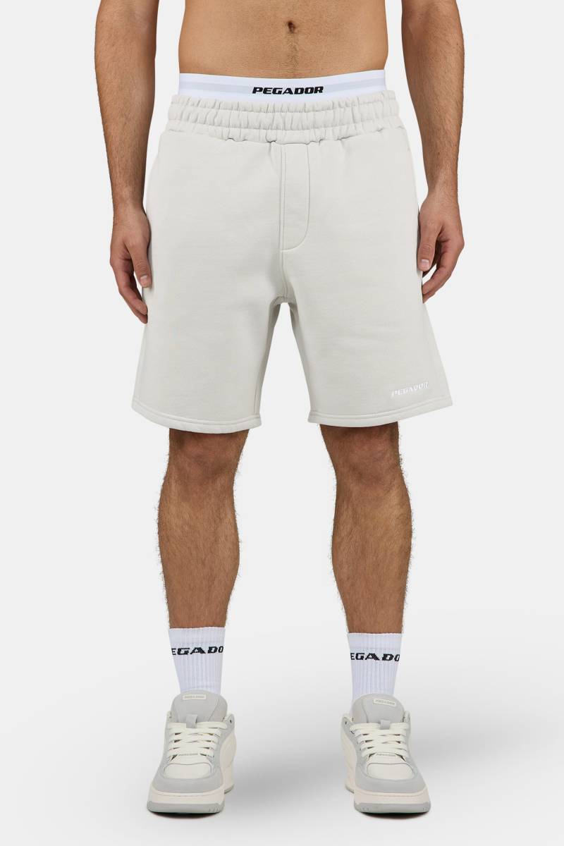 Logo Heavy Sweat Shorts Washed Pure Grey White von PEGADOR®