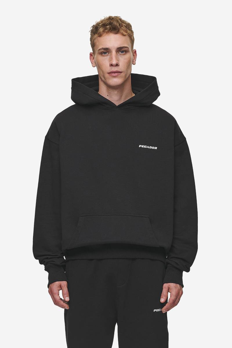 Logo Oversized Hoodie Washed Black von PEGADOR®