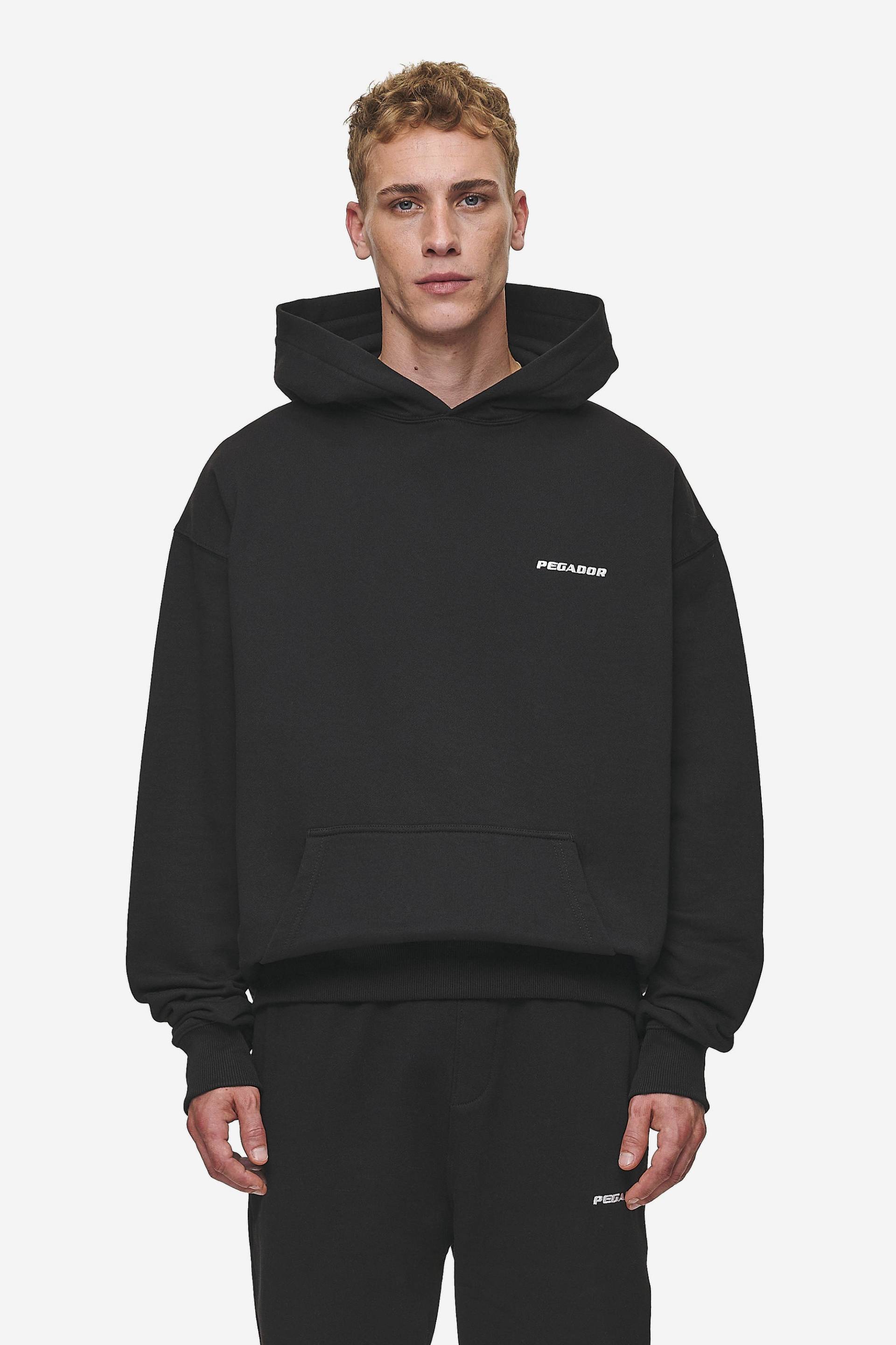 Logo Oversized Hoodie Washed Black von PEGADOR®