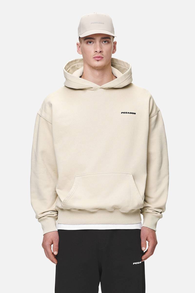 Logo Oversized Hoodie Washed Desert Sand Black Gum von PEGADOR®