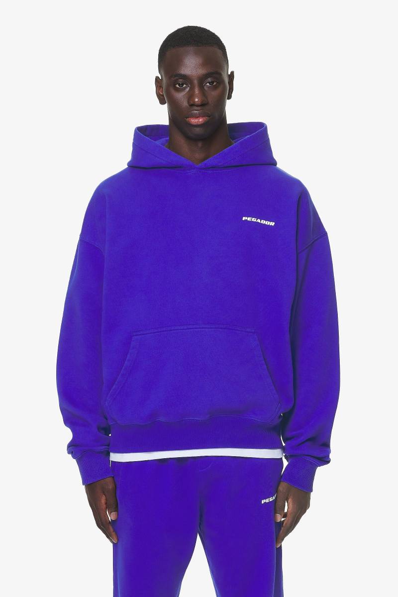Logo Oversized Hoodie Washed Endless Blue Gum von PEGADOR®