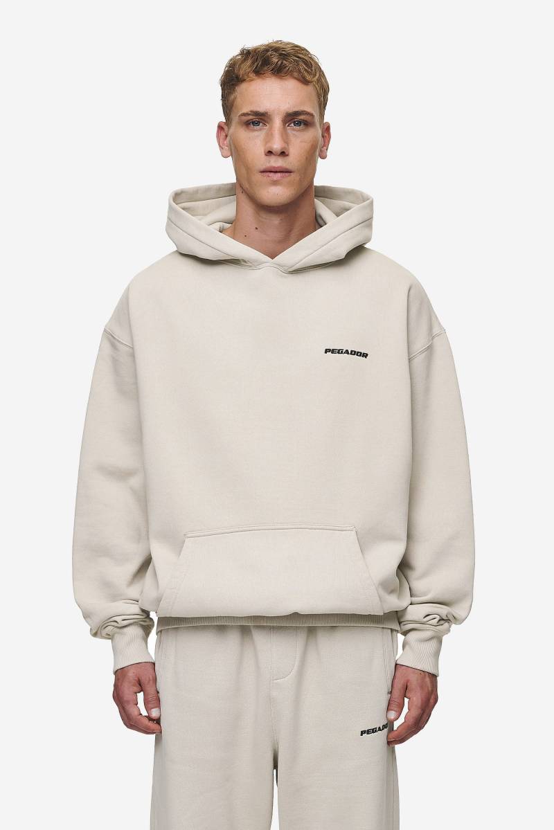 Logo Oversized Hoodie Washed Light Beige von PEGADOR®