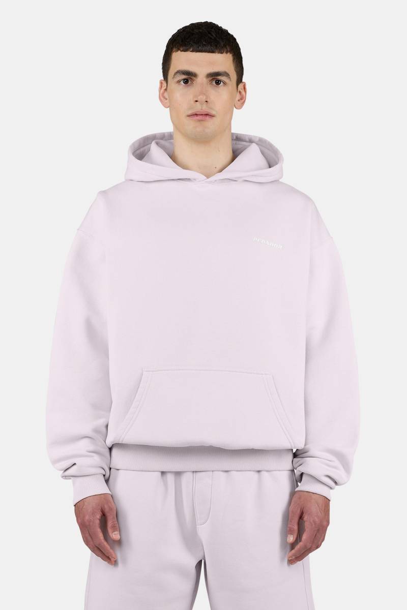 Logo Oversized Hoodie Washed Light Lilac White von PEGADOR®