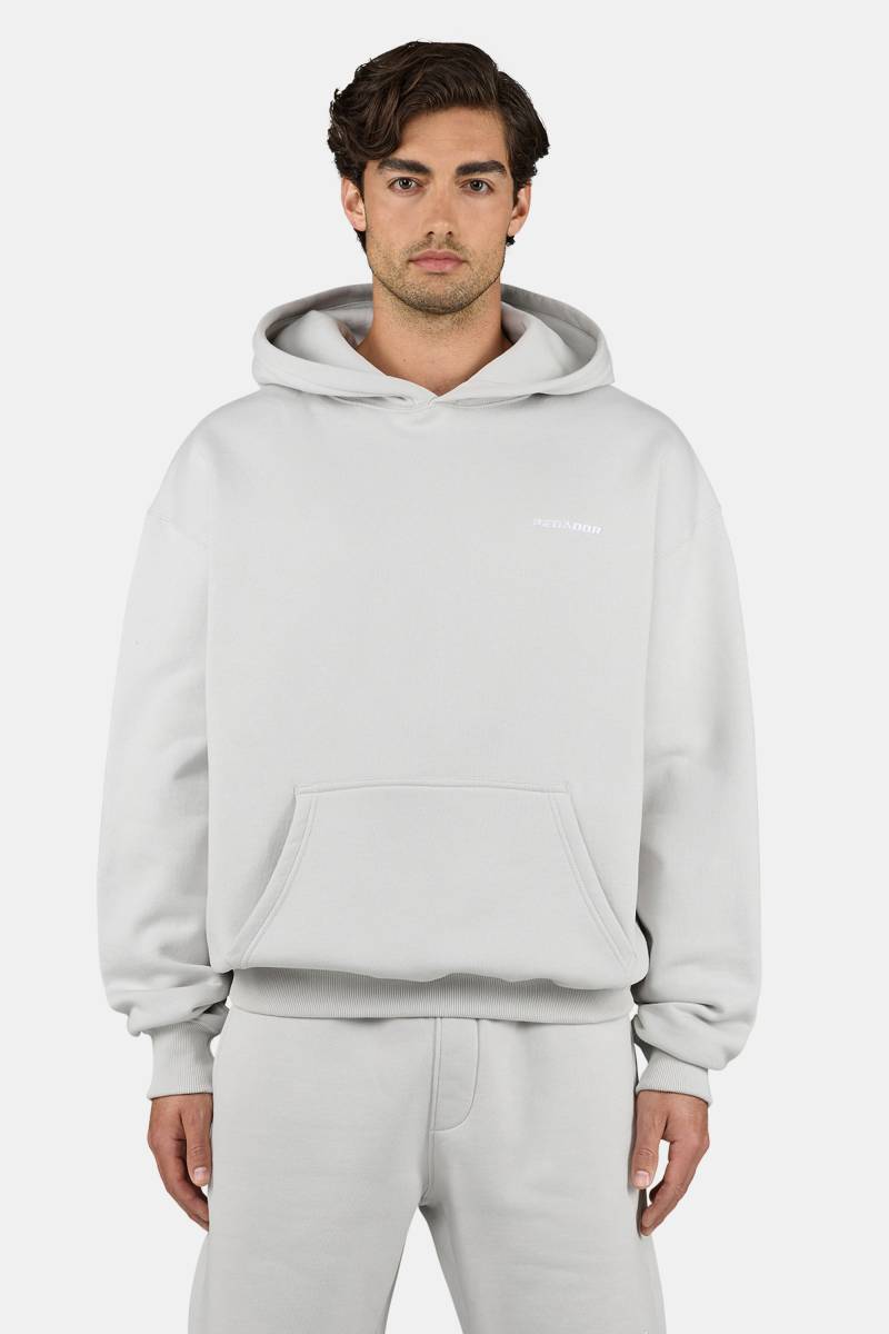 Logo Oversized Hoodie Washed Pure Grey White von PEGADOR®