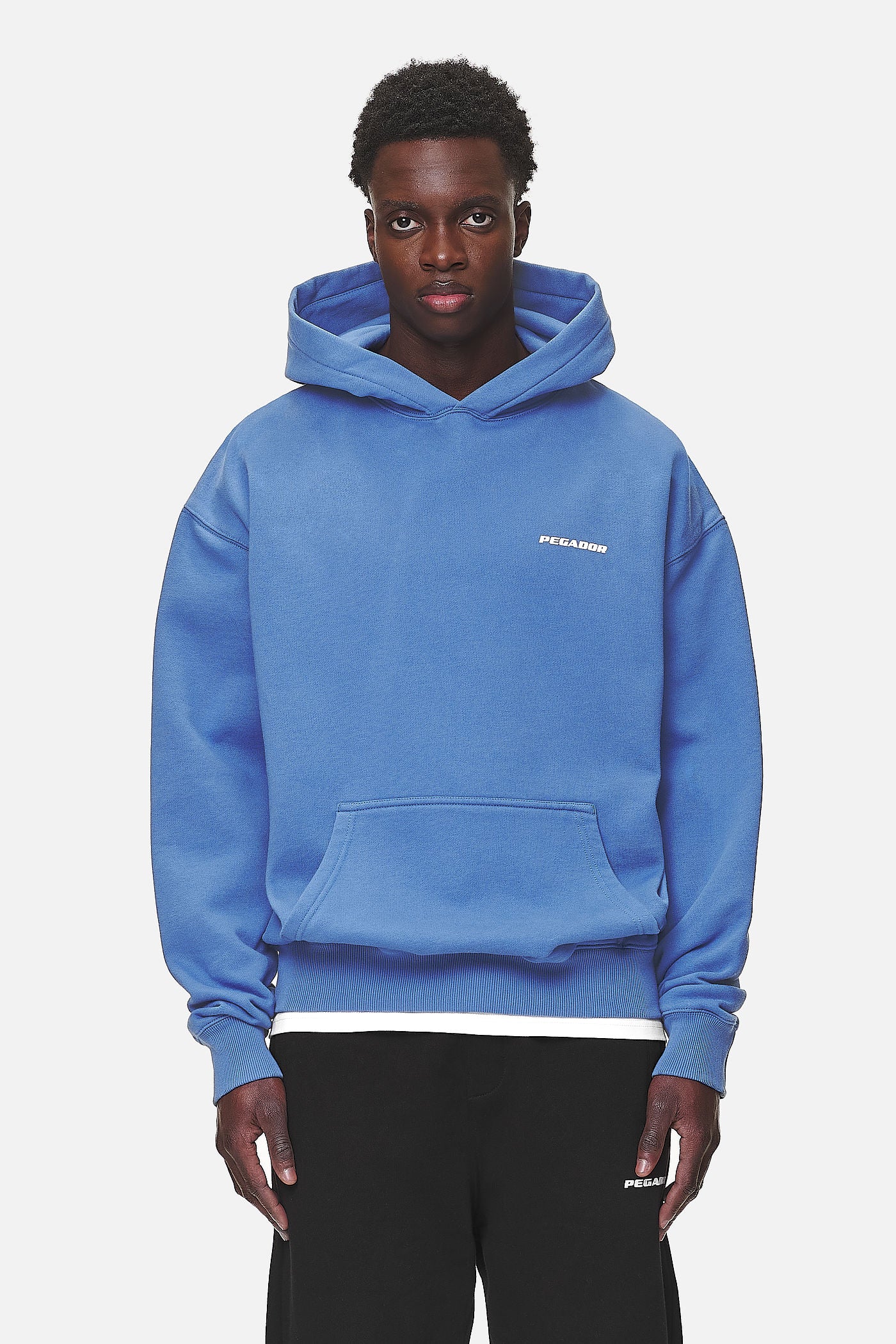 Logo Oversized Hoodie Washed Retro Blue White Gum von PEGADOR®
