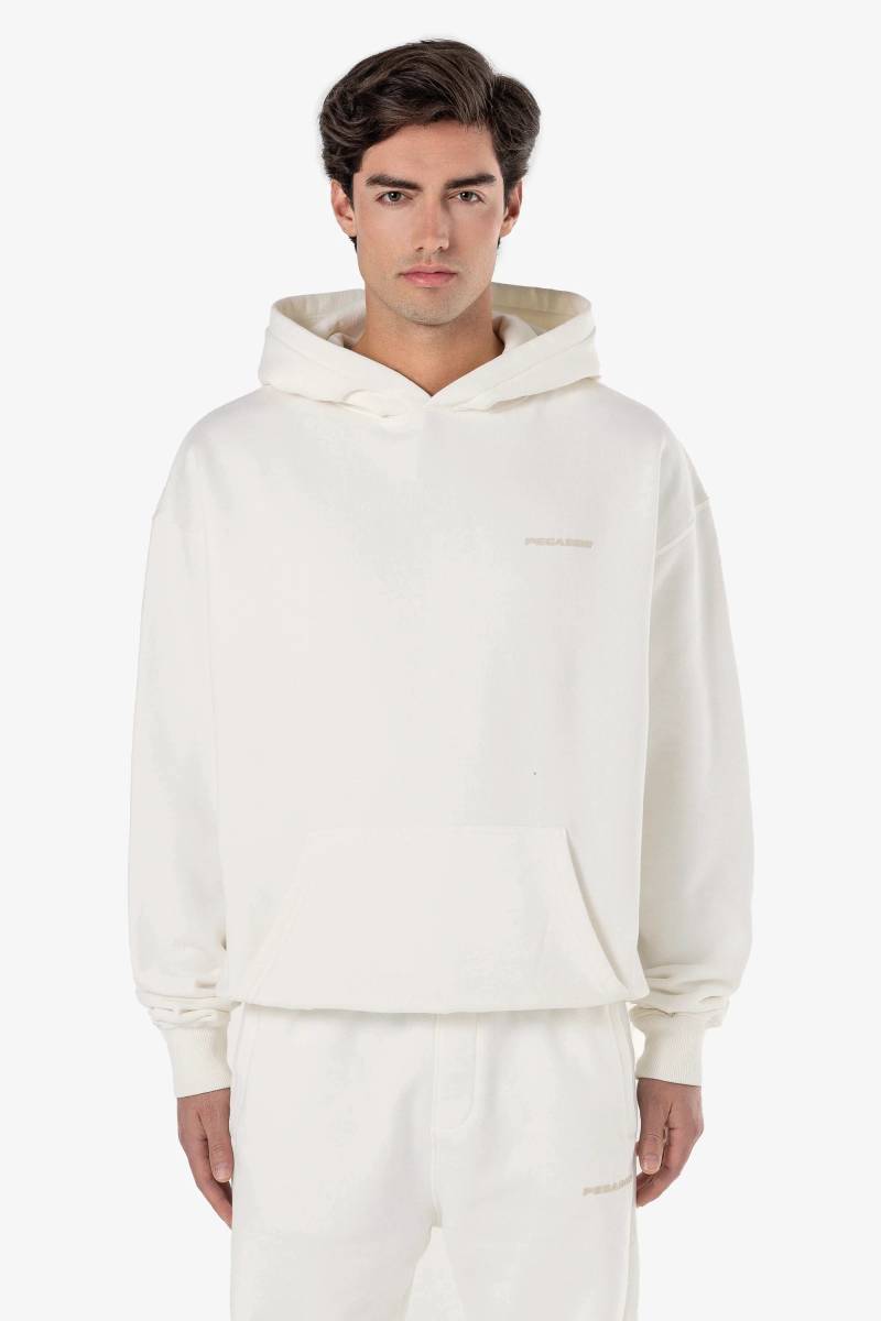 Logo Oversized Hoodie Washed Warm White Gum von PEGADOR®