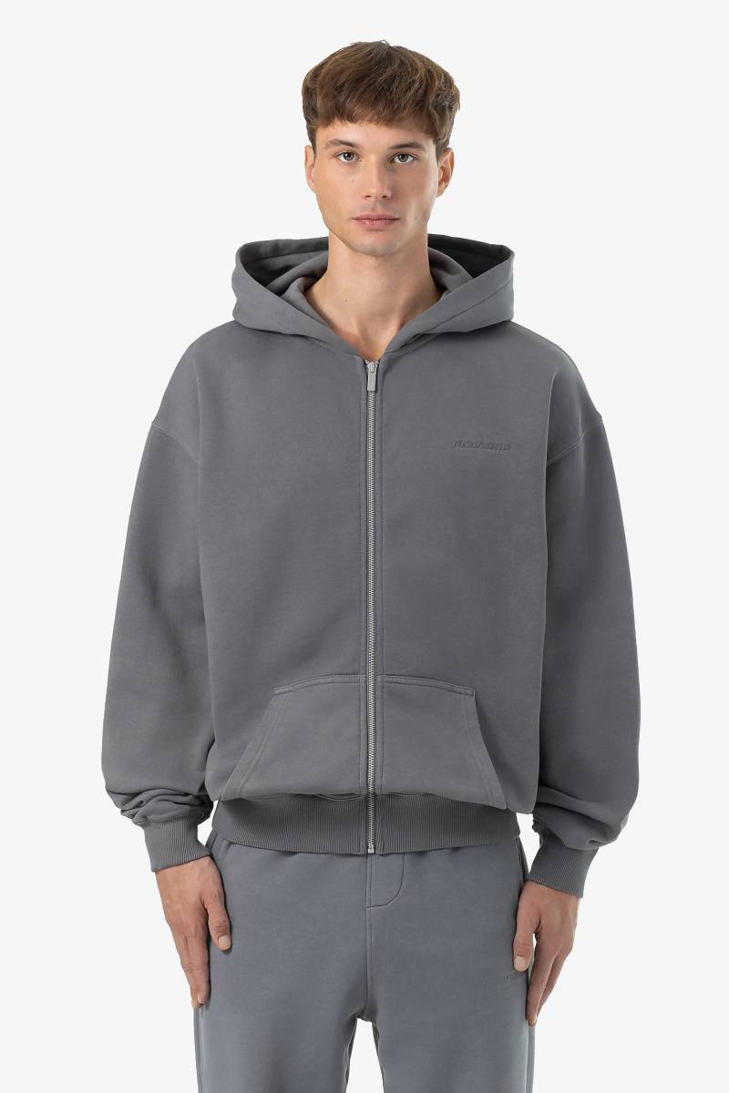 Logo Oversized Sweat Jacket Vintage Grey Grey von PEGADOR®