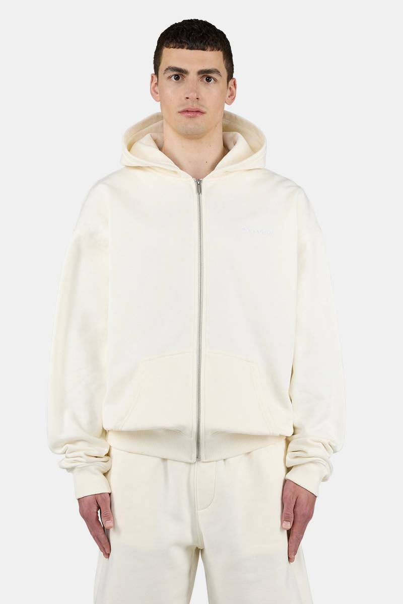 Logo Oversized Sweat Jacket Washed Unbleached White von PEGADOR®