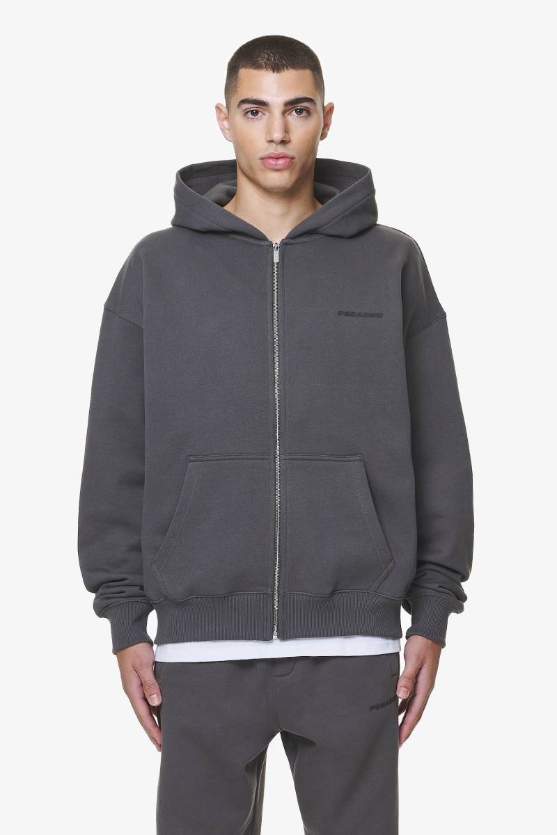 Logo Oversized Sweat Jacket Washed Volcano Grey Gum von PEGADOR®