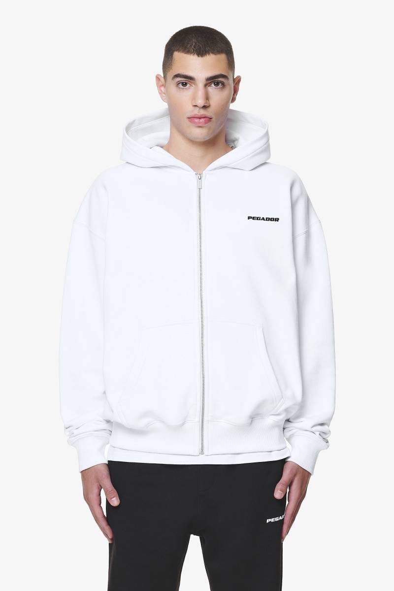 Logo Oversized Sweat Jacket White von PEGADOR®